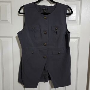 Rachel Zoe Women's Charcoal Buttoned Vest